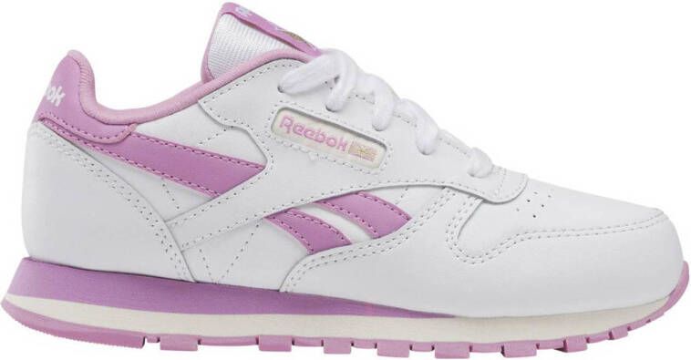 Reebok Classics Classic Leather sneakers wit roze Leer Effen 27.5