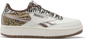 Reebok Classics Club C Double GEO sneakers met dierenprint ecru zand zwart