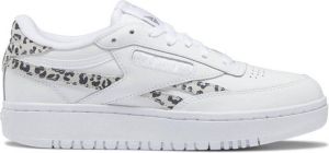 Reebok Classics Club C Double GEO sneakers met dierenprint wit zwart grijs
