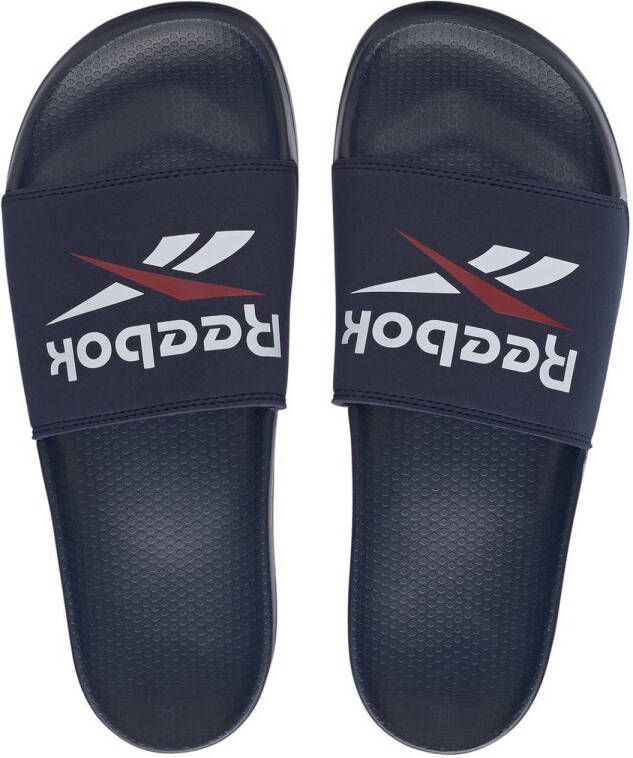 Reebok Training Fulgere Slide badslippers donkerblauw wit rood