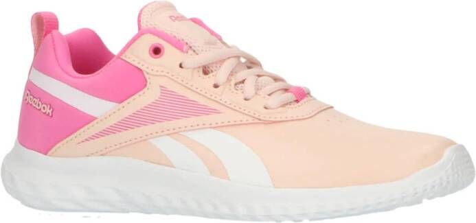 Reebok Training Rush Runner 5 SYN sportschoenen wit roze zalm Jongens Meisjes Textiel 30.5