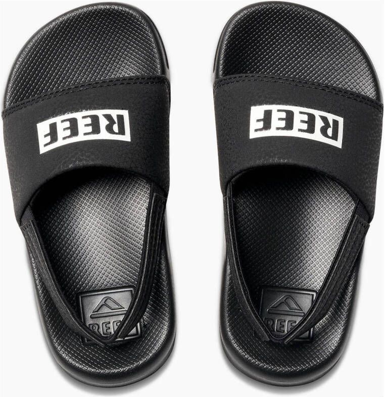 Reef badslippers met hielbandje zwart Jongens Rubber Logo 23