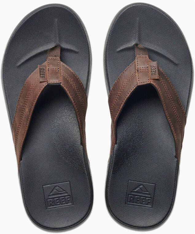 Reef Cushion Phantom Leather Heren Slippers Black Brown