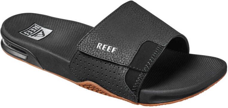 Reef Fanning Slideblack Silver Heren Slippers Zwart Zilver