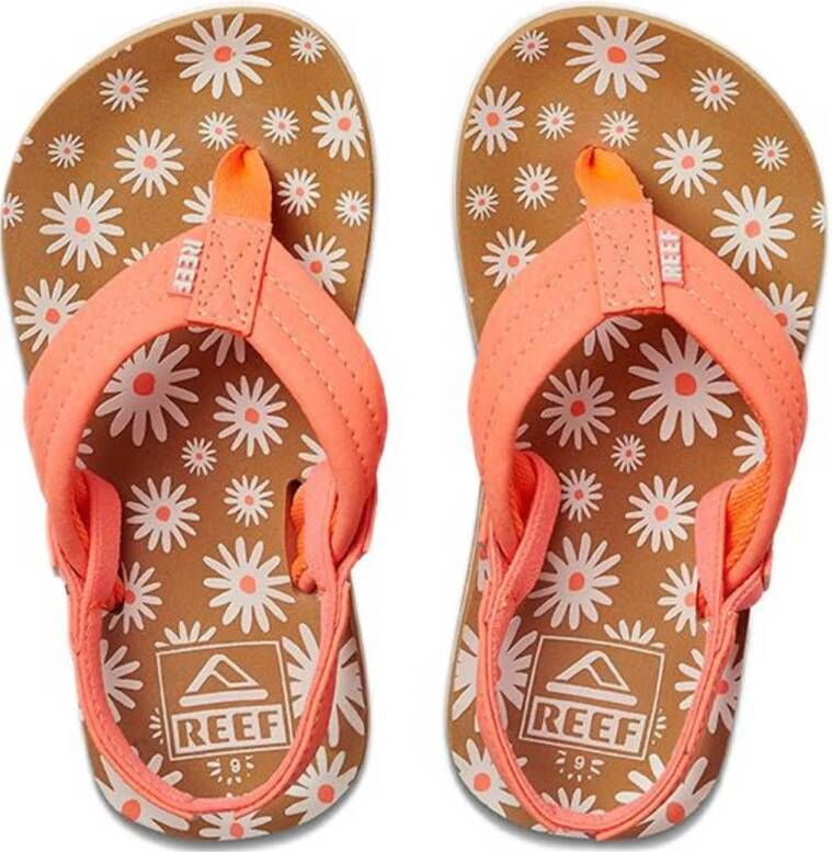 Reef Little Ahi teenslippers met hielbandje zalm