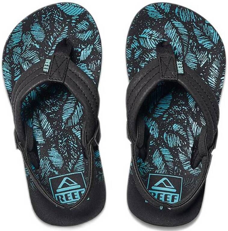 Reef Little Ahi teenslippers zwart aqua Jongens 28