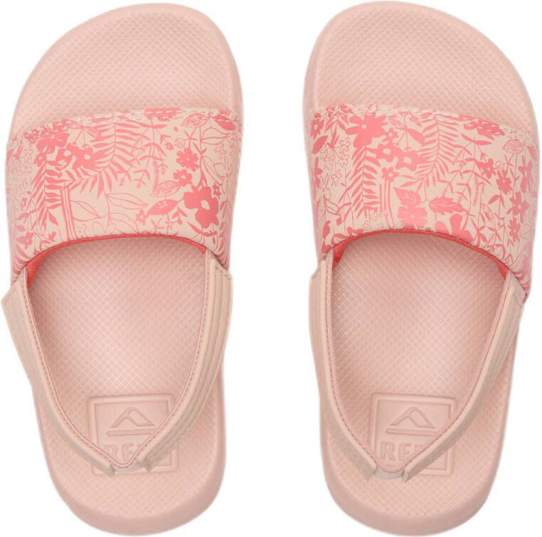 Reef Little One Slide badslippers met hielbandje roze