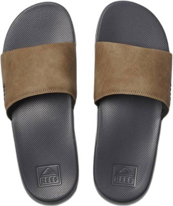 Reef One Slidegrey Tan Heren Slippers Grijs Cognac