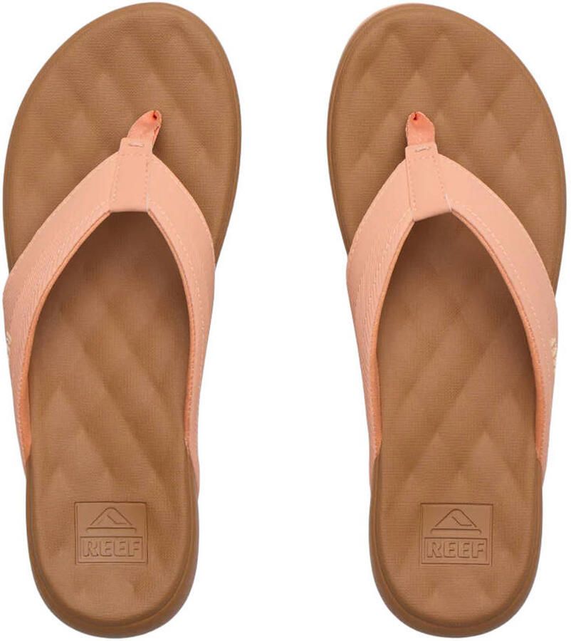 Reef Cushion Melody leren teenslippers zalm