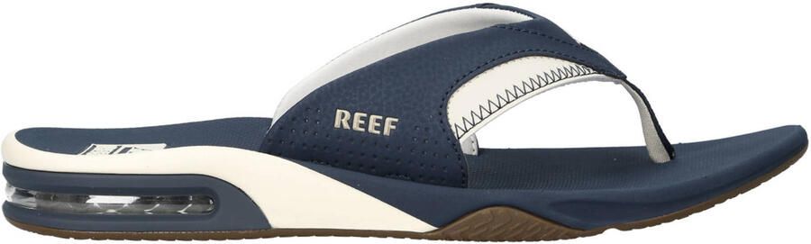 Reef Fanning leren teenslippers blauw ecru