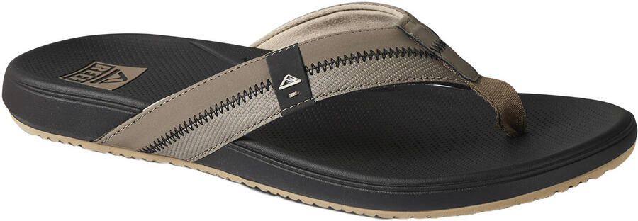 Reef leren teenslippers taupe - Foto 3
