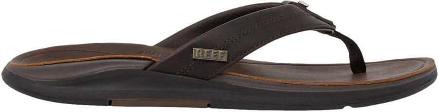 Reef Offshore leren teenslippers donkerbruin - Foto 3