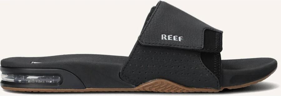 Reef Fanning Slideblack Silver Heren Slippers Zwart Zilver