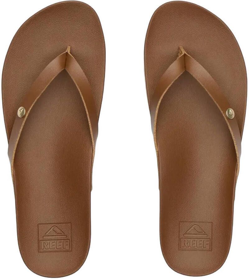 Reef Vista Ivy leren teenslippers bruin