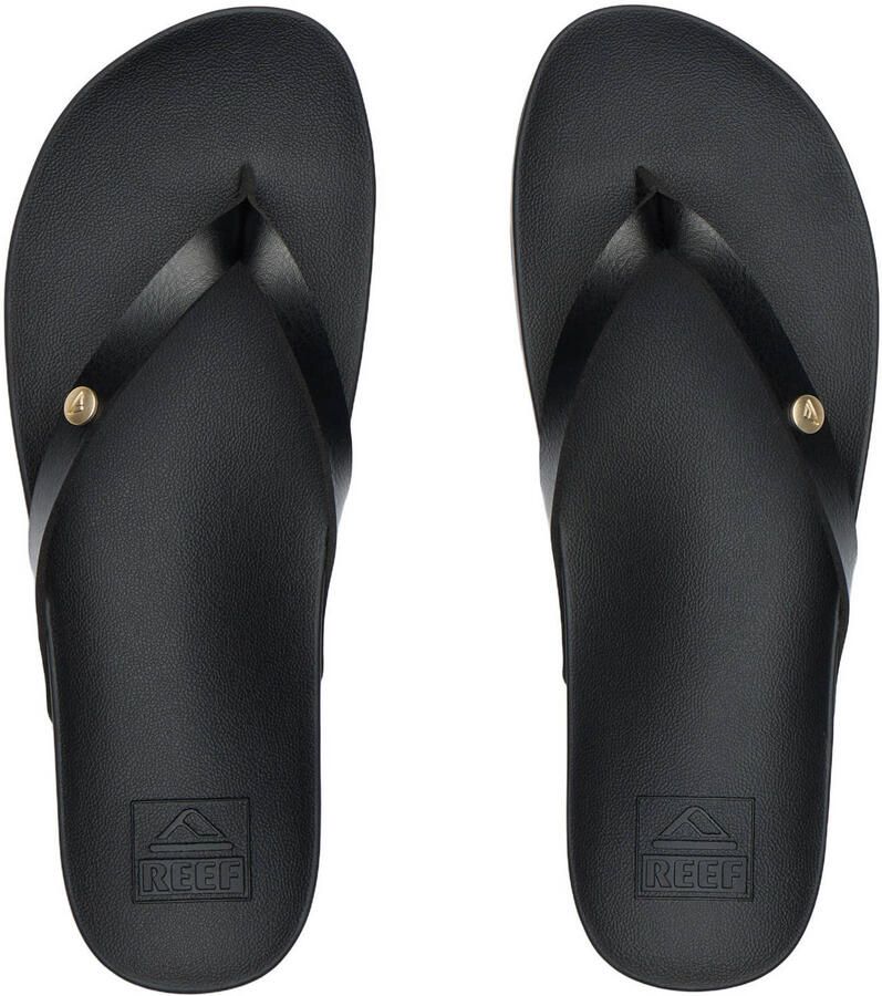 Reef Vista Ivy leren teenslippers zwart
