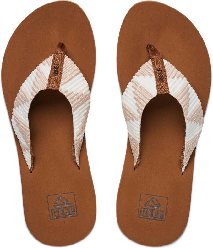 Reef Spring Woven teenslippers beige wit