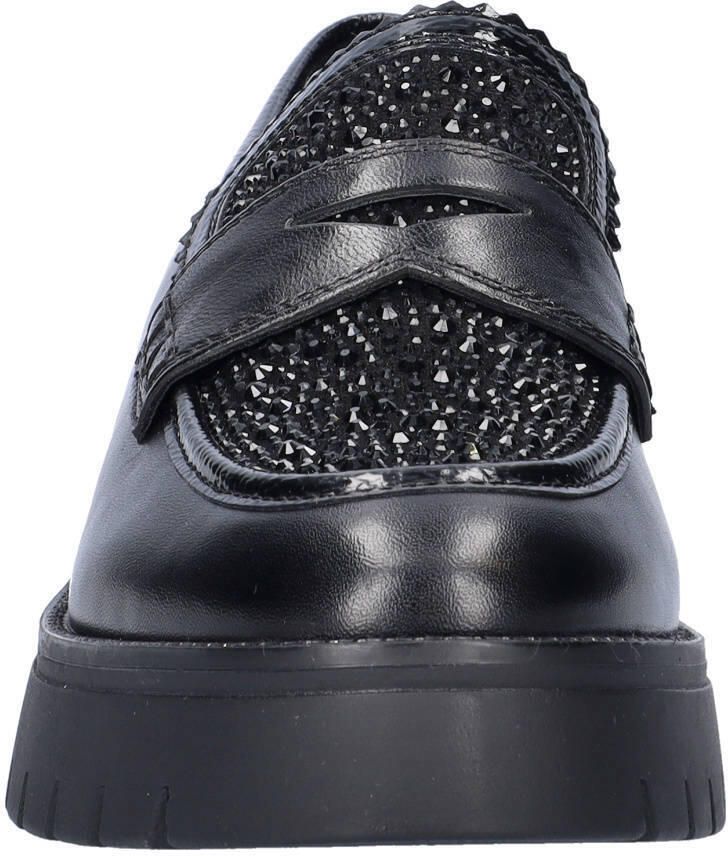 Regarde le ciel Leticia chunky leren loafers met strass zwart - Foto 2