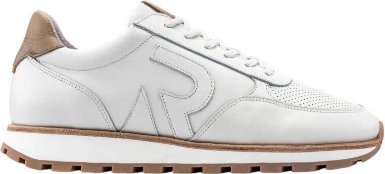 Rehab Maddox leren sneakers wit zand