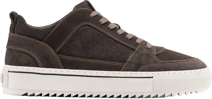 Rehab Creon mix suède sneakers donkerbruin