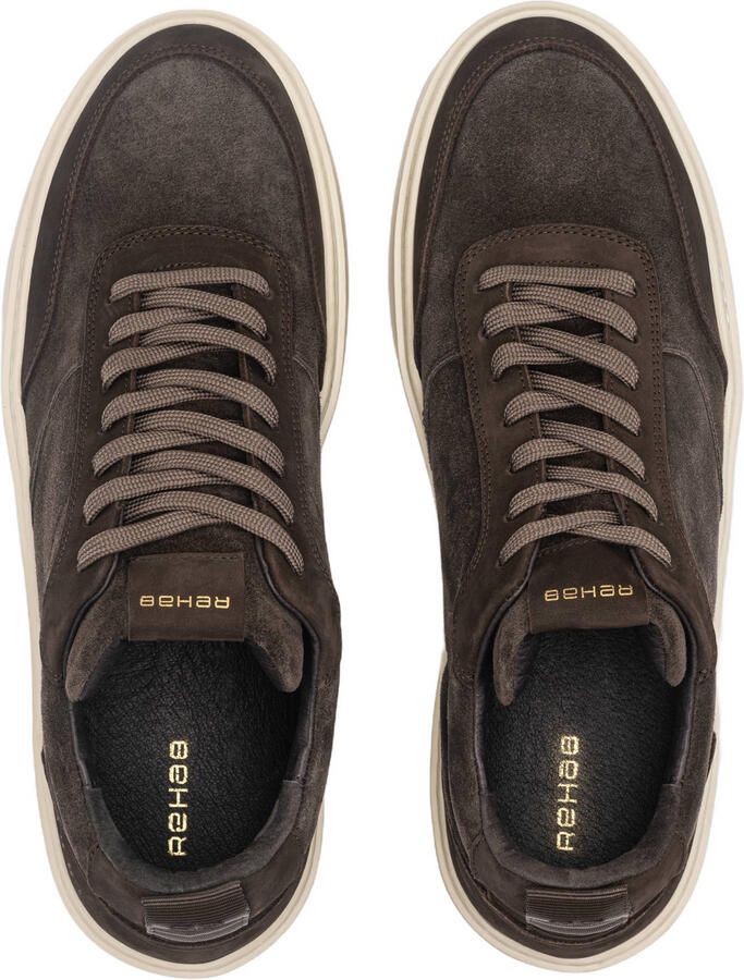 Rehab Creon mix suède sneakers donkerbruin - Foto 2