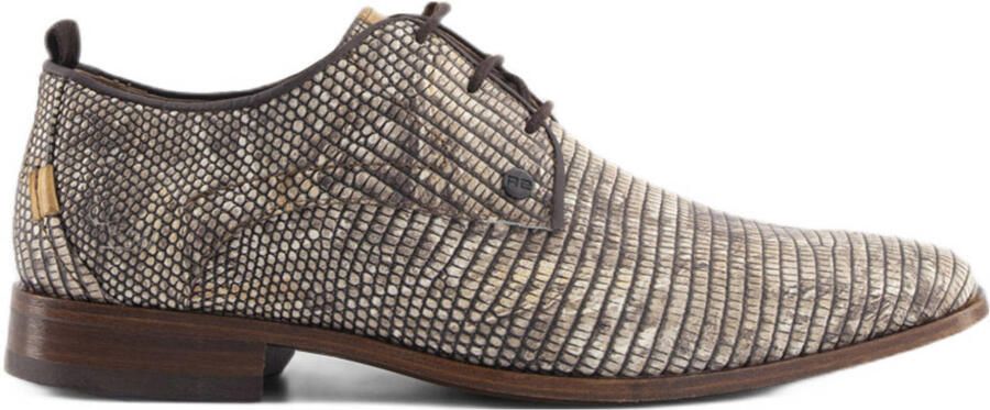 Rehab Greymarble leren veterschoenen met dierenprint zand - Foto 4