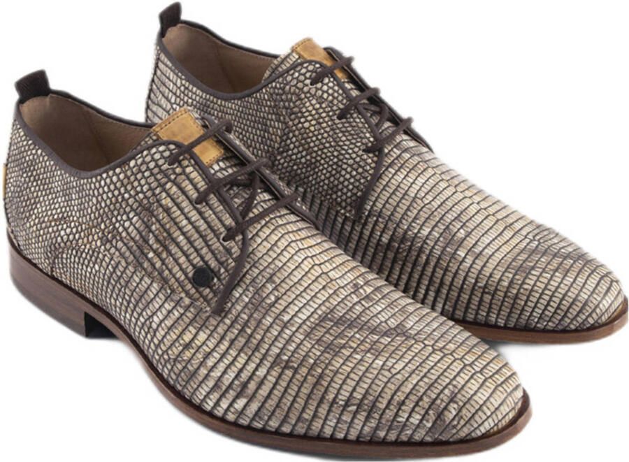 Rehab Greymarble leren veterschoenen met dierenprint zand - Foto 2