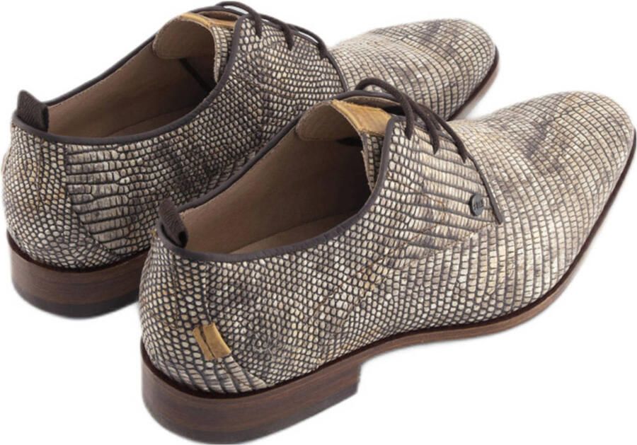 Rehab Greymarble leren veterschoenen met dierenprint zand - Foto 3