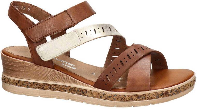 Remonte leren sandalen cognac