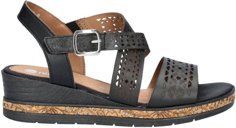 Remonte leren sandalen zwart