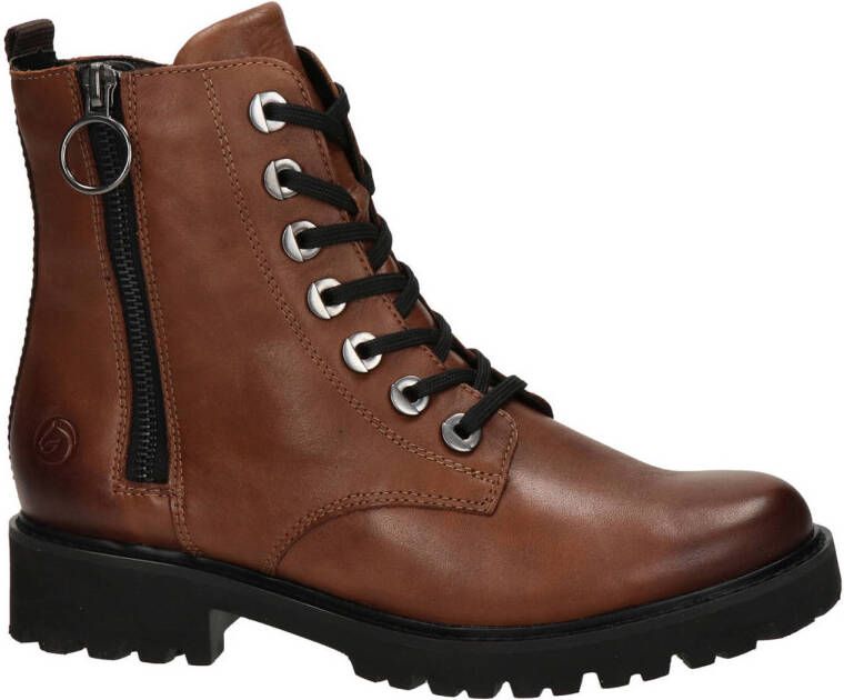 Remonte leren veterboots cognac