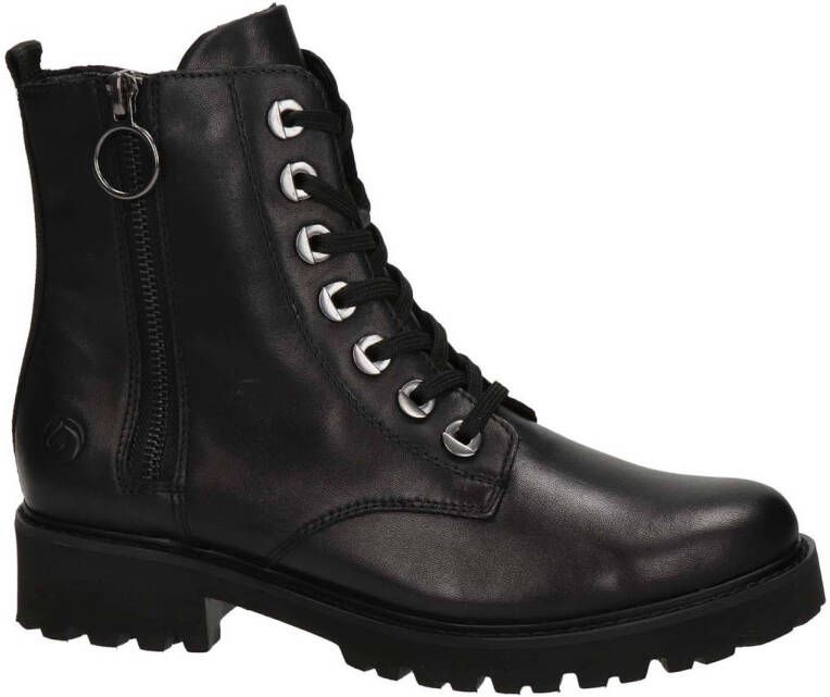 Remonte leren veterboots zwart