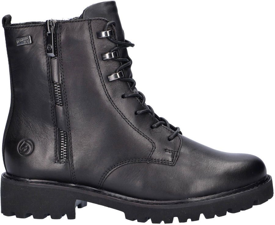 Remonte gevoerde leren veterboots zwart