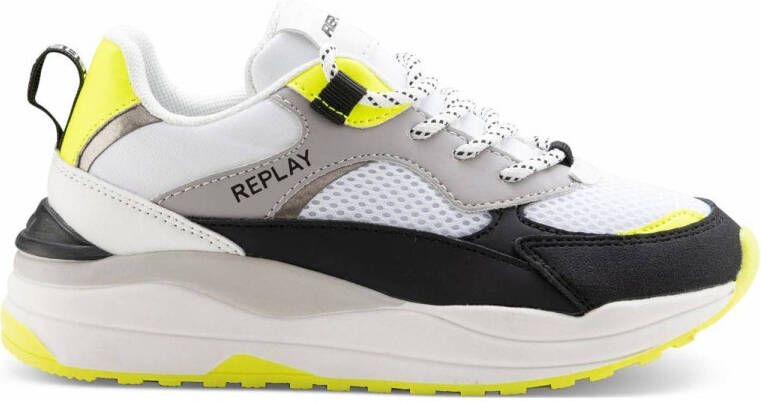 REPLAY chunky sneakers zwart geel
