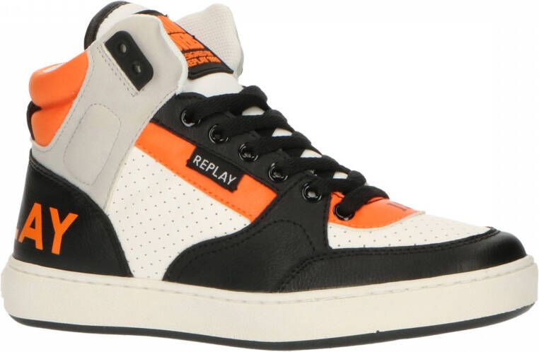 REPLAY Cobra Mid hoge sneakers zwart oranje