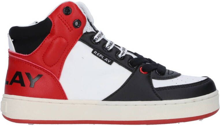 REPLAY Cobra sneakers rood zwart wit