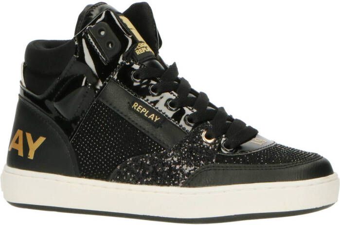 REPLAY Cobra sneakers zwart goud