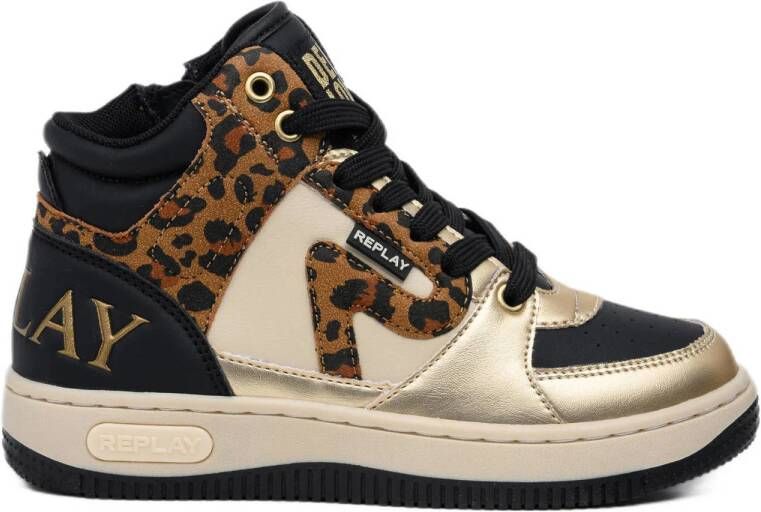 REPLAY Epic JR 20 sneakers zwart panter goud