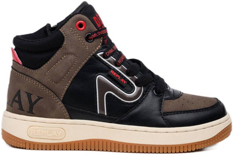 REPLAY Epic JR 8 sneakers bruin zwart