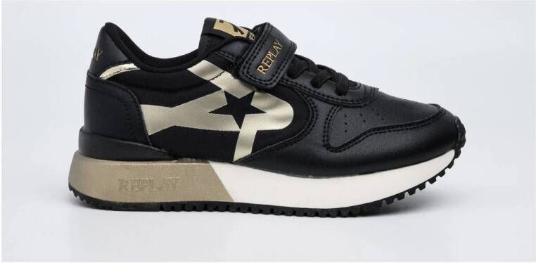 REPLAY Fiber JR Girl 8 sneakers zwart goud