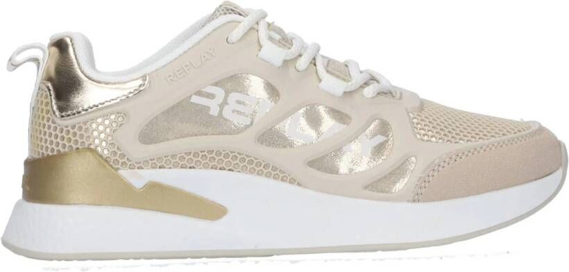 Replay Maze Jr sneakers beige goud Meisjes Imitatieleer Meerkleurig 39