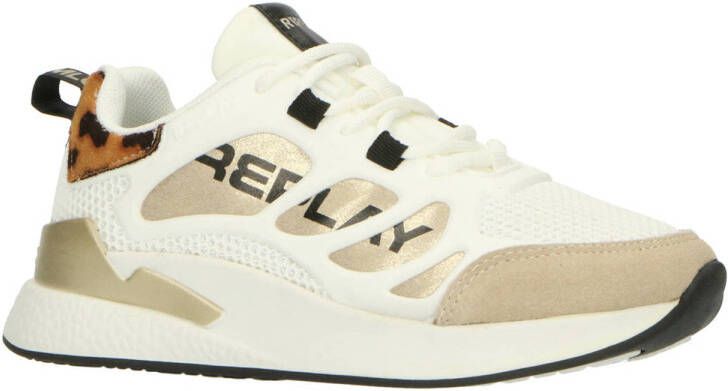 REPLAY MAZE JR suede sneakers beige goud