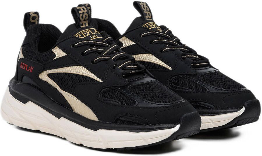 REPLAY Christal JR girl 6 chunky sneakers zwart goud