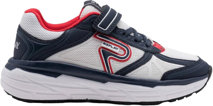 REPLAY Christal JR sneakers donkerblauw wit rood