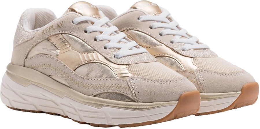 REPLAY Christal JR10 sneakers lichtbeige lichtgoud - Foto 3