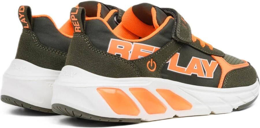 REPLAY Cosmo lights boy 1 sneakers kaki oranje - Foto 3