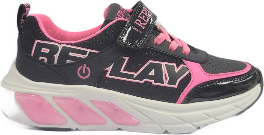 REPLAY Cosmo Lights Girl 1 chunky sneakers zwart roze