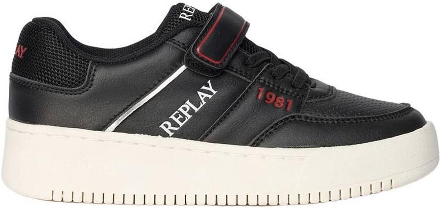 REPLAY Epic JR high 18 sneakers met logo zwart Jongens Imitatieleer Logo