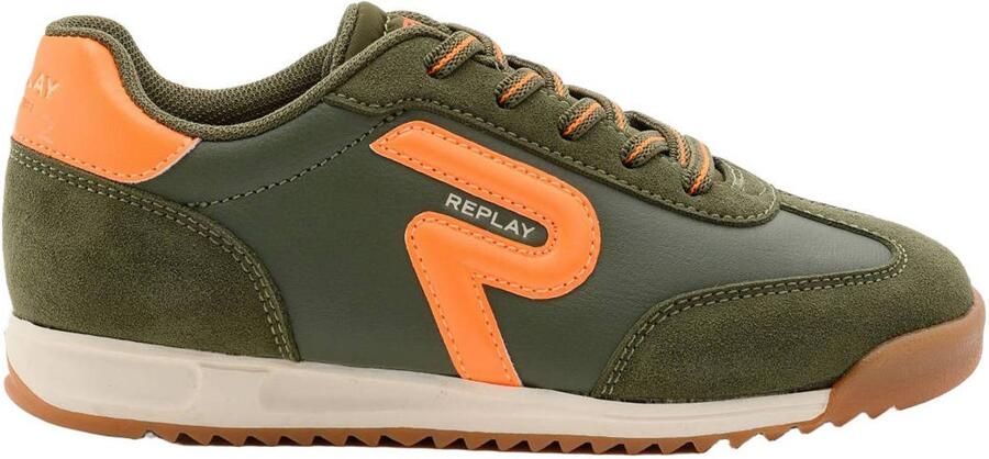 REPLAY Yard JR 4 Boy sneakers khaki oranje Groen Jongens Imitatieleer