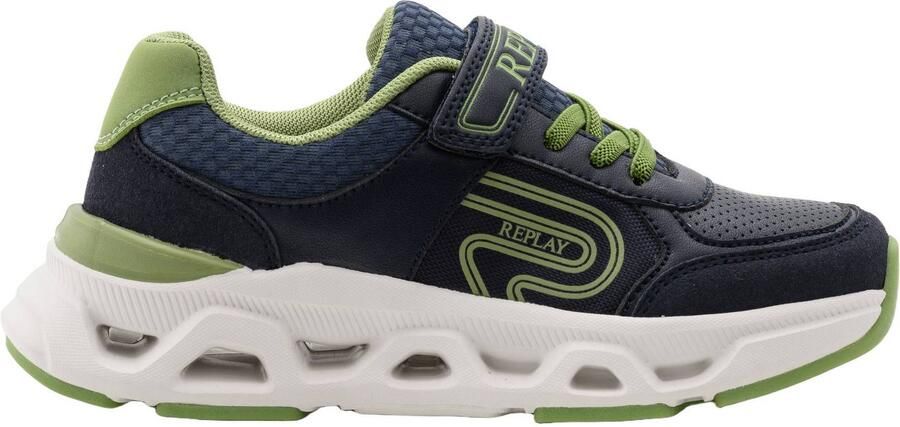 REPLAY sneakers blauw groen Jongens Imitatieleer