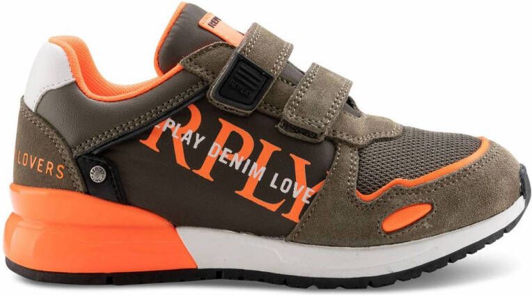 REPLAY SHOOT JR-2 suède sneakers groen oranje